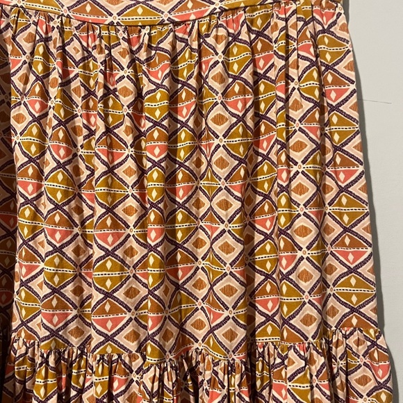 ATELIER PARSMEI Geometric Print Tiered Skirt Girls Size 18 Midi Long Modest - Picture 3 of 5